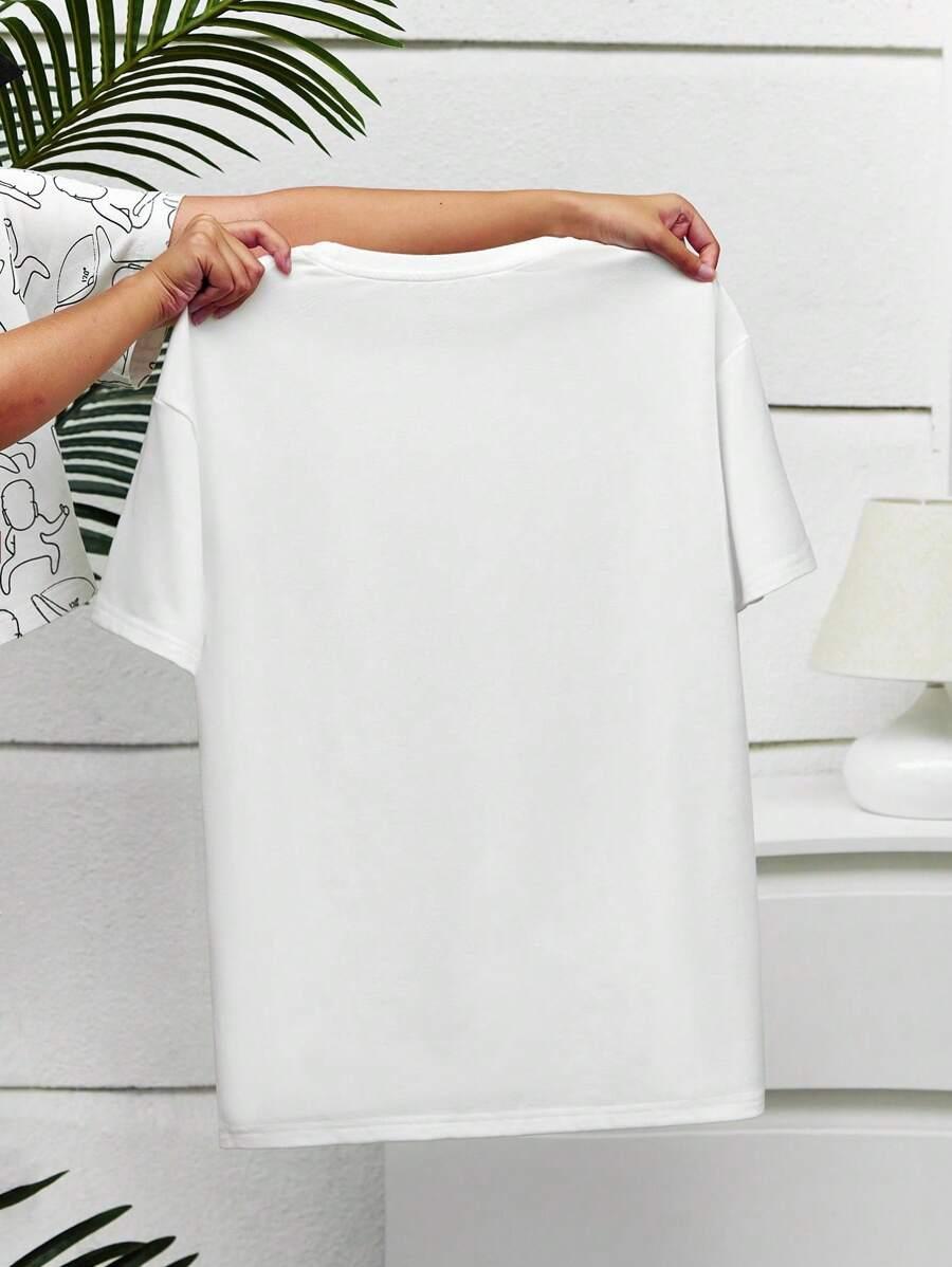 SHEIN BIAŁY T-SHIRT OKRĄGŁY DEKOLT S06__44