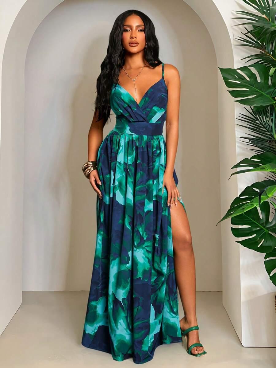SHEIN MAXI SUKIENKA NA RAMIĄCZKACH S06__XS