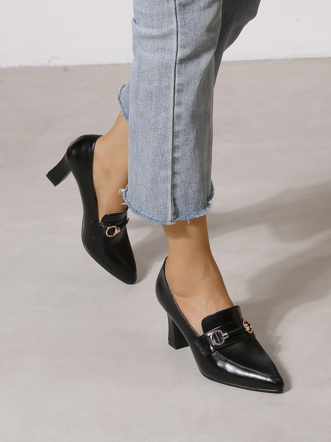 SHEIN CZARNE CZÓŁENKA OBCAS SZPIC S06__38