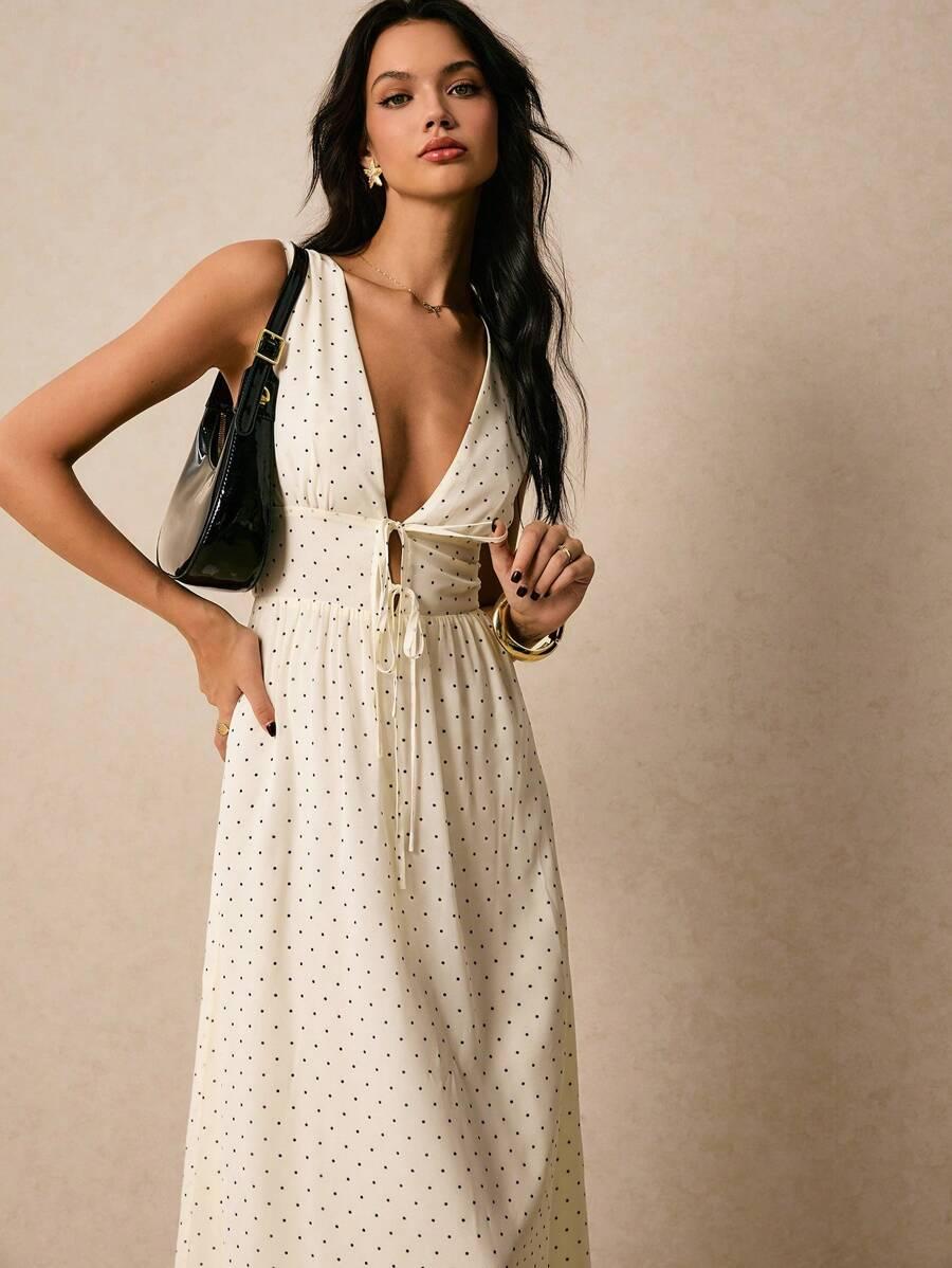 SHEIN MAXI SUKIENKA GROSZKI S06__S