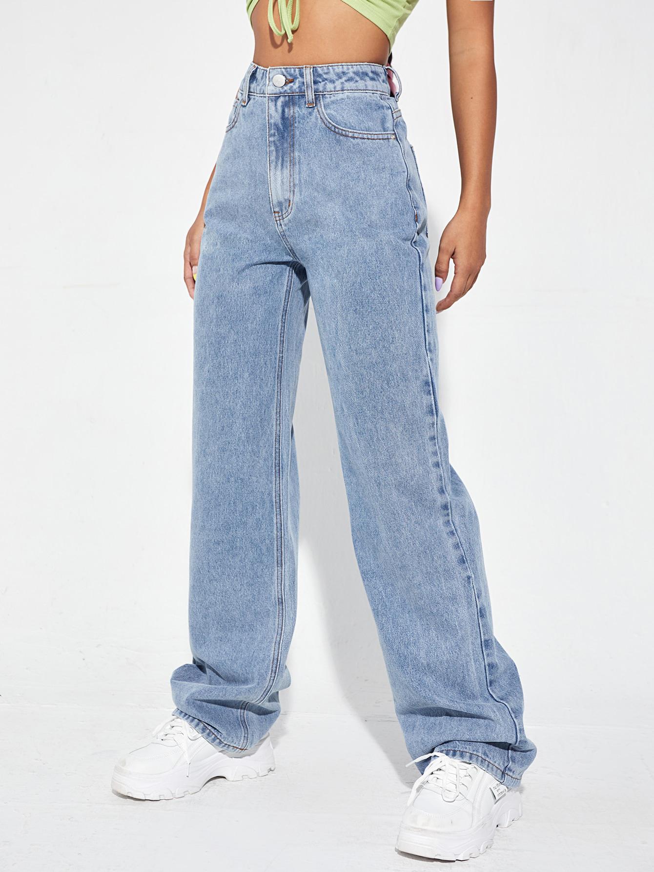 SHEIN JEANSOWE SPODNIE WYSOKI STAN PK01__XS