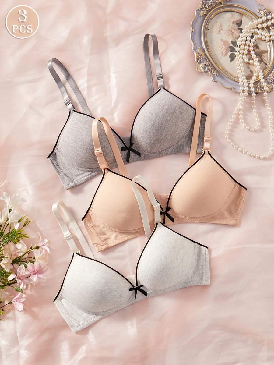 SHEIN KOMPLET BIUSTONOSZ 3-PACK S06__XS