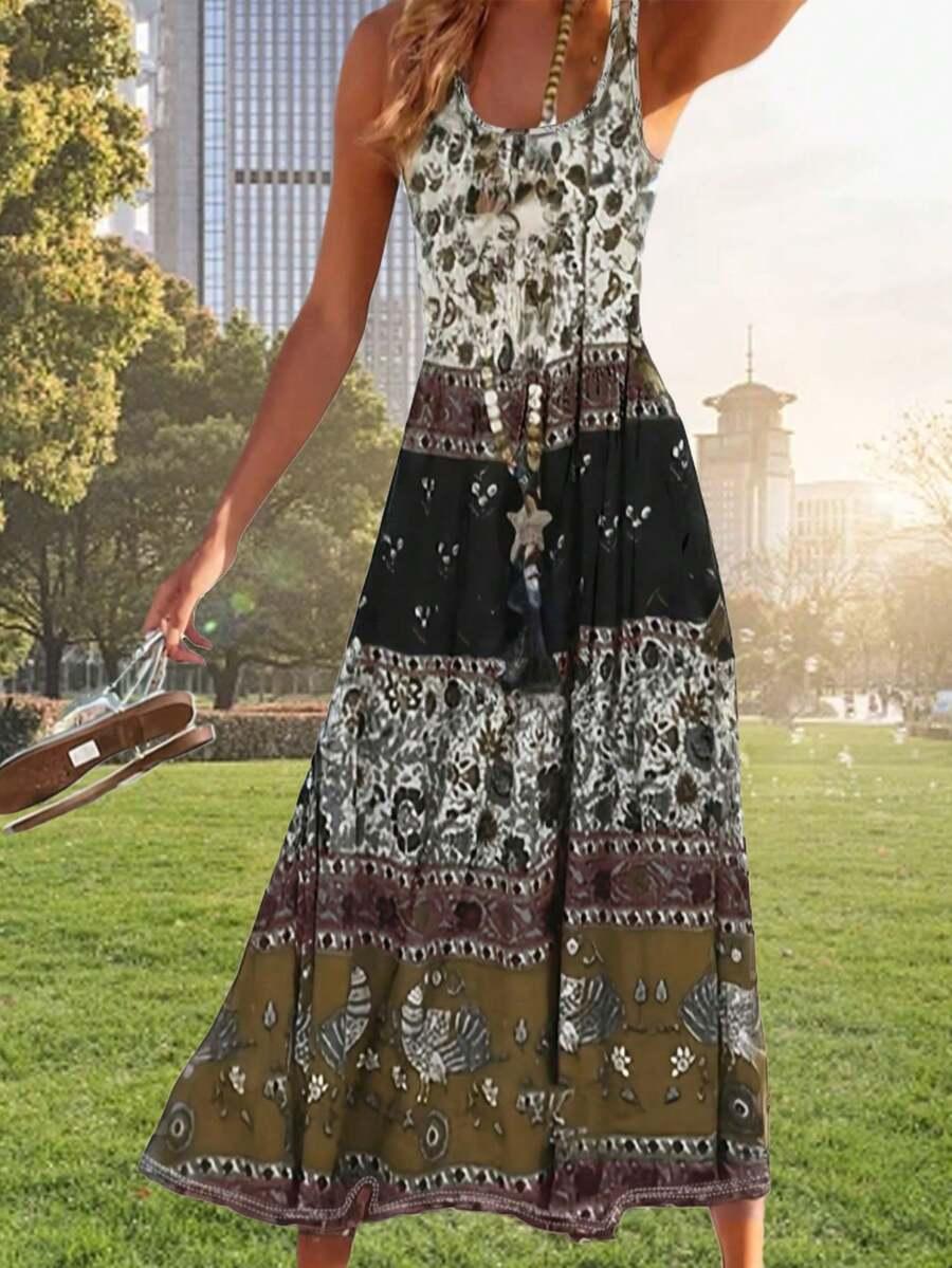 SHEIN MAXI SUKIENKA WZÓR S06__L
