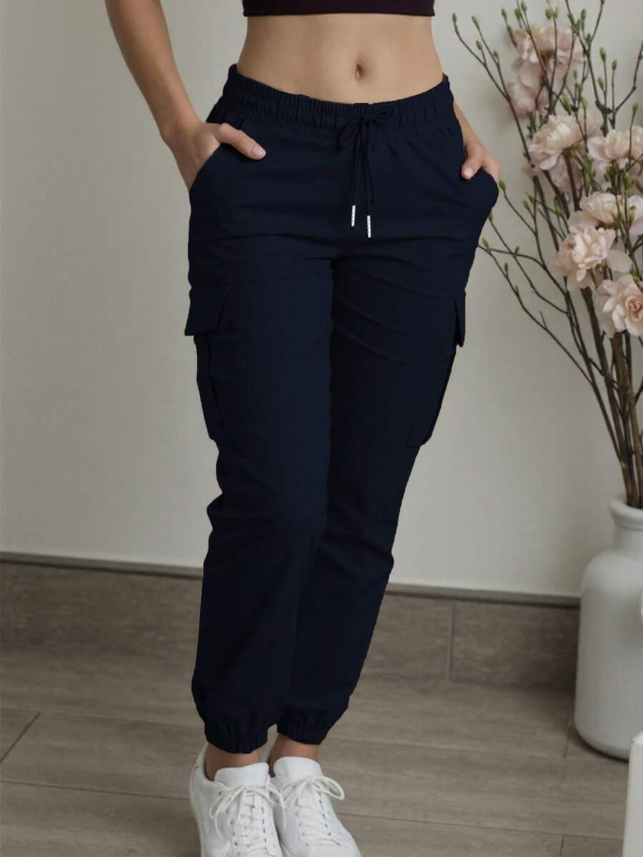 SHEIN GRANATOWE SPODNIE CARGO PK01__XXL