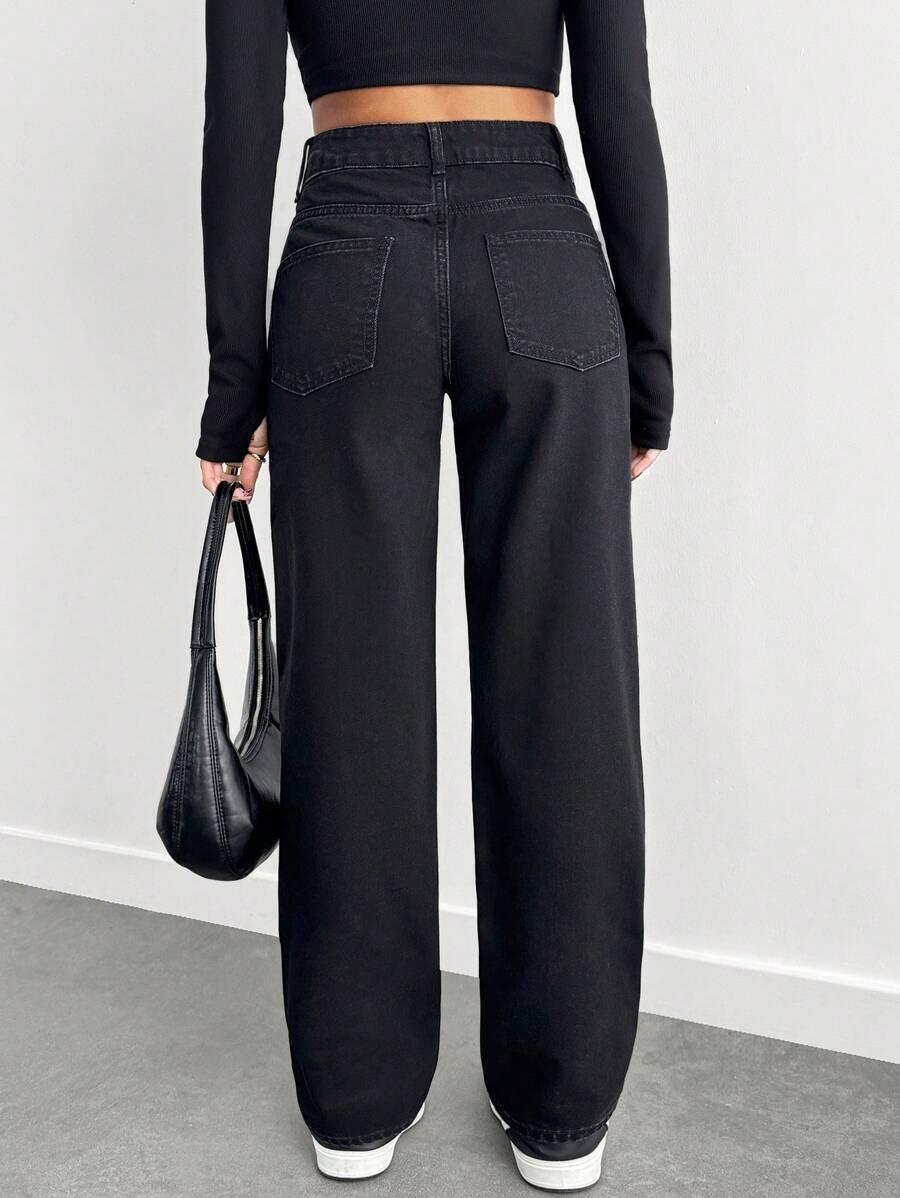 SHEIN CZARNE SPODNIE JEANS S06__XS