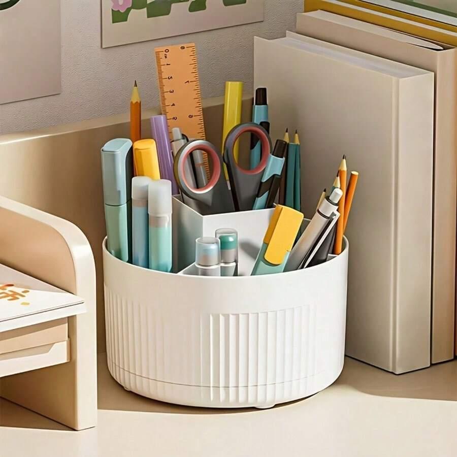 SHEIN BIAŁY ORGANIZER OBROTOWY NA BIURKO S07__15X11,5CM