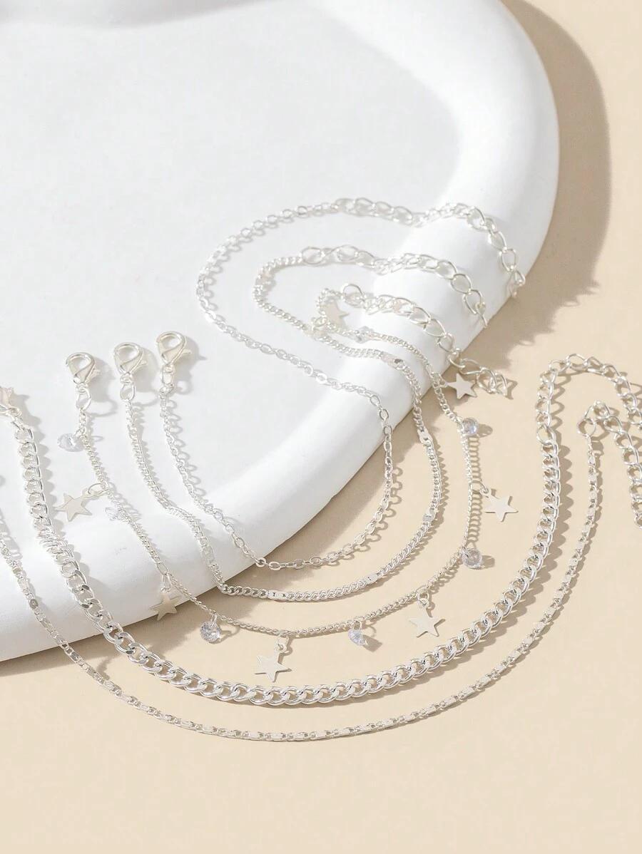 SHEIN SREBRNA BRANSOLETKA NA NOGĘ 5-PACK S07