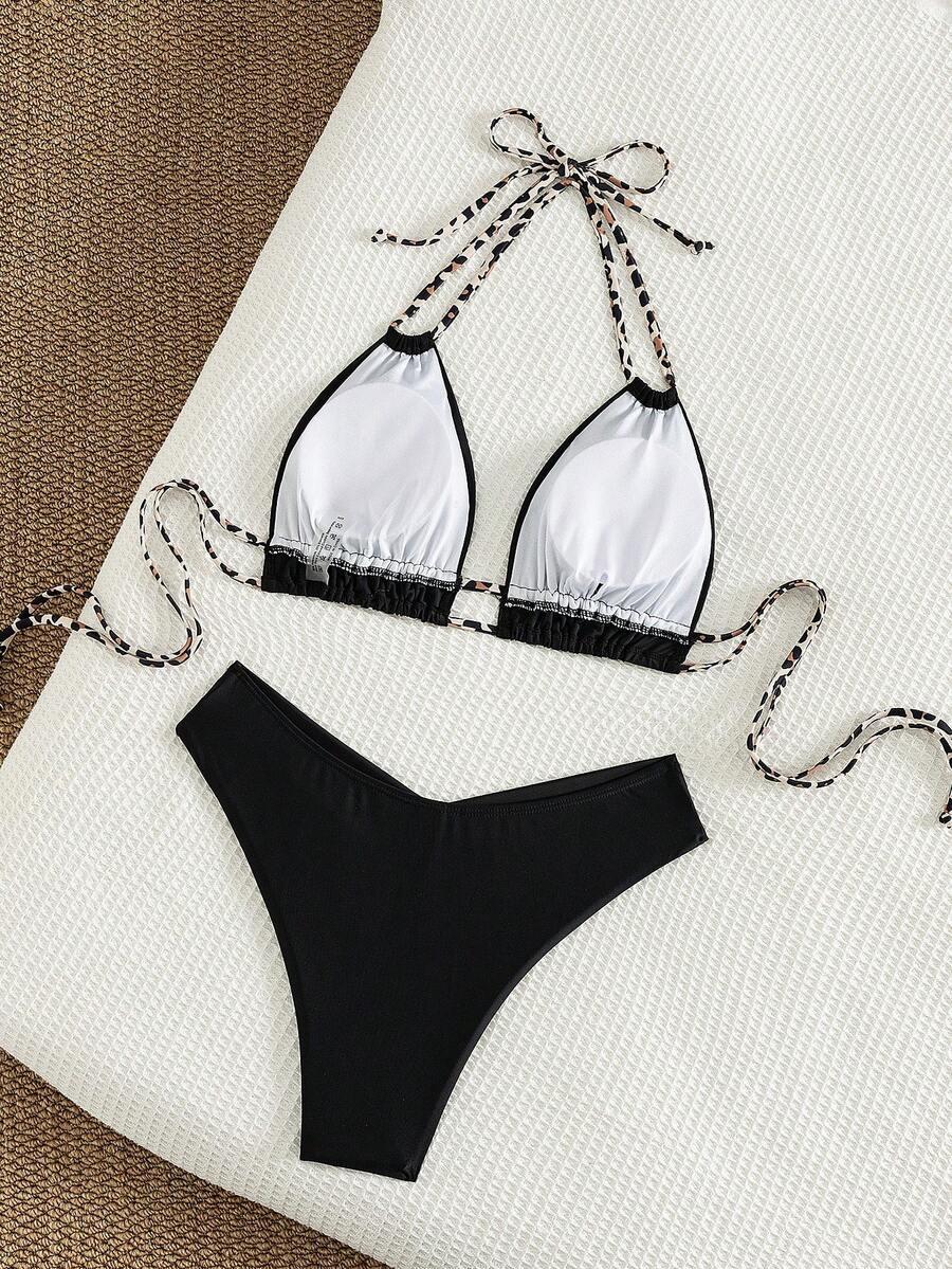SWIM BASICS DWUCZĘŚCIOWY STRÓJ KĄPIELOWY ANIMAL PRINT S06__M