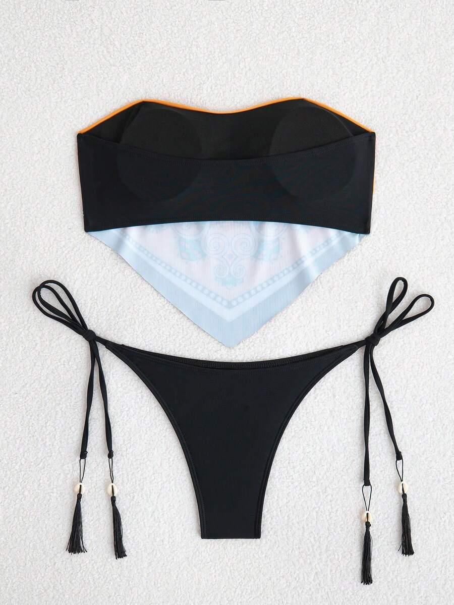 SHEIN DWUCZĘŚCIOWY STRÓJ KĄPIELOWY S09__L