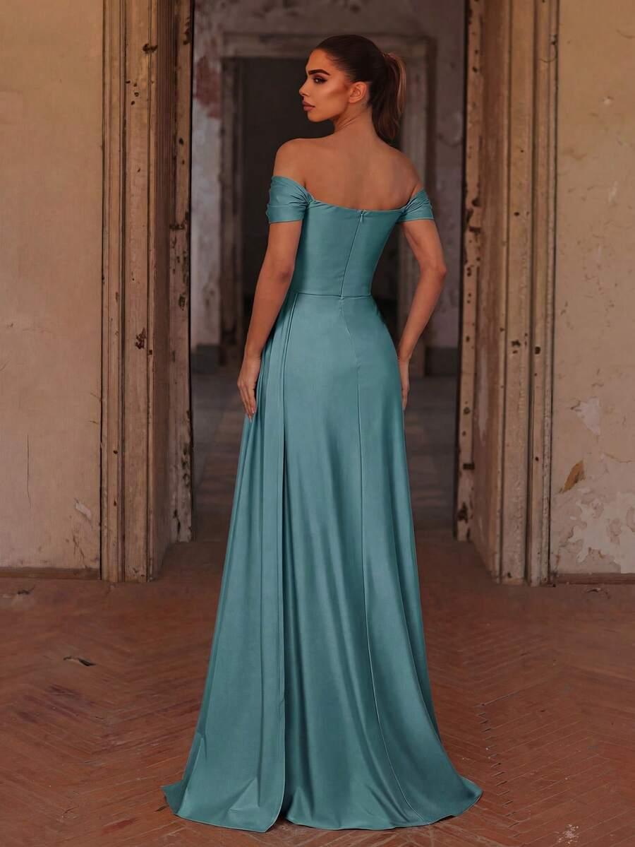 SHEIN NIEBIESKA MAXI SUKIENKA S06__L