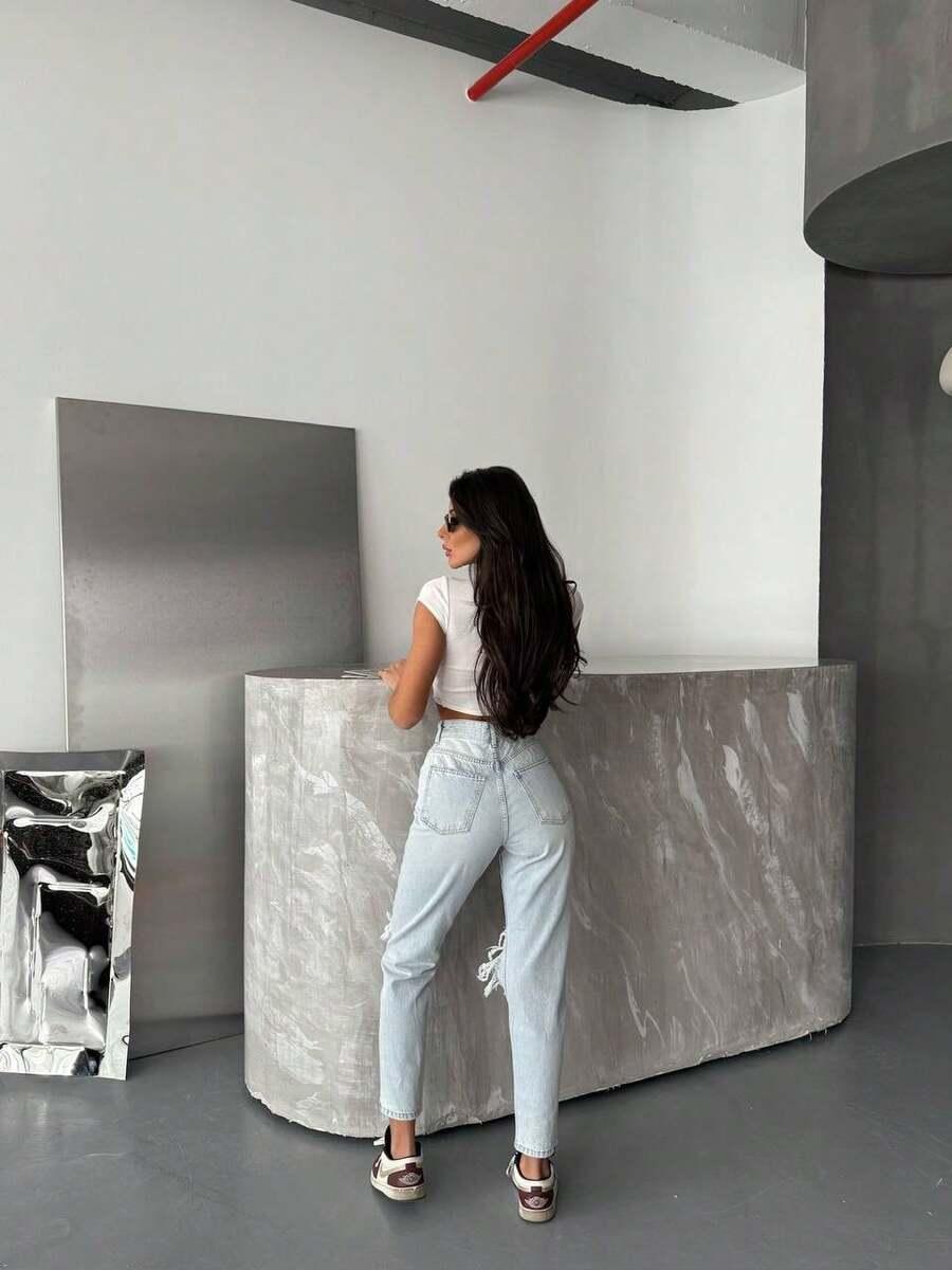 SHEIN NIEBIESKIE SPODNIE JEANS S06__S