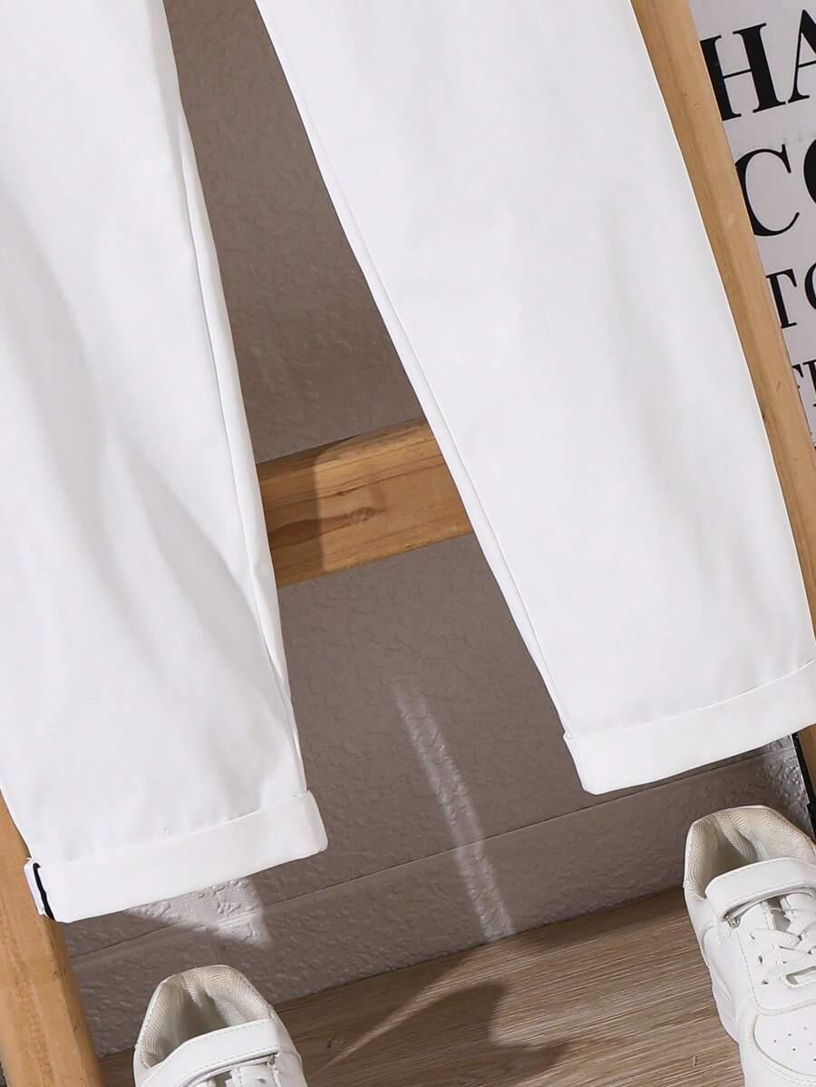 SHEIN BIAŁE SPODNIE KIESZENIE S06__128-134