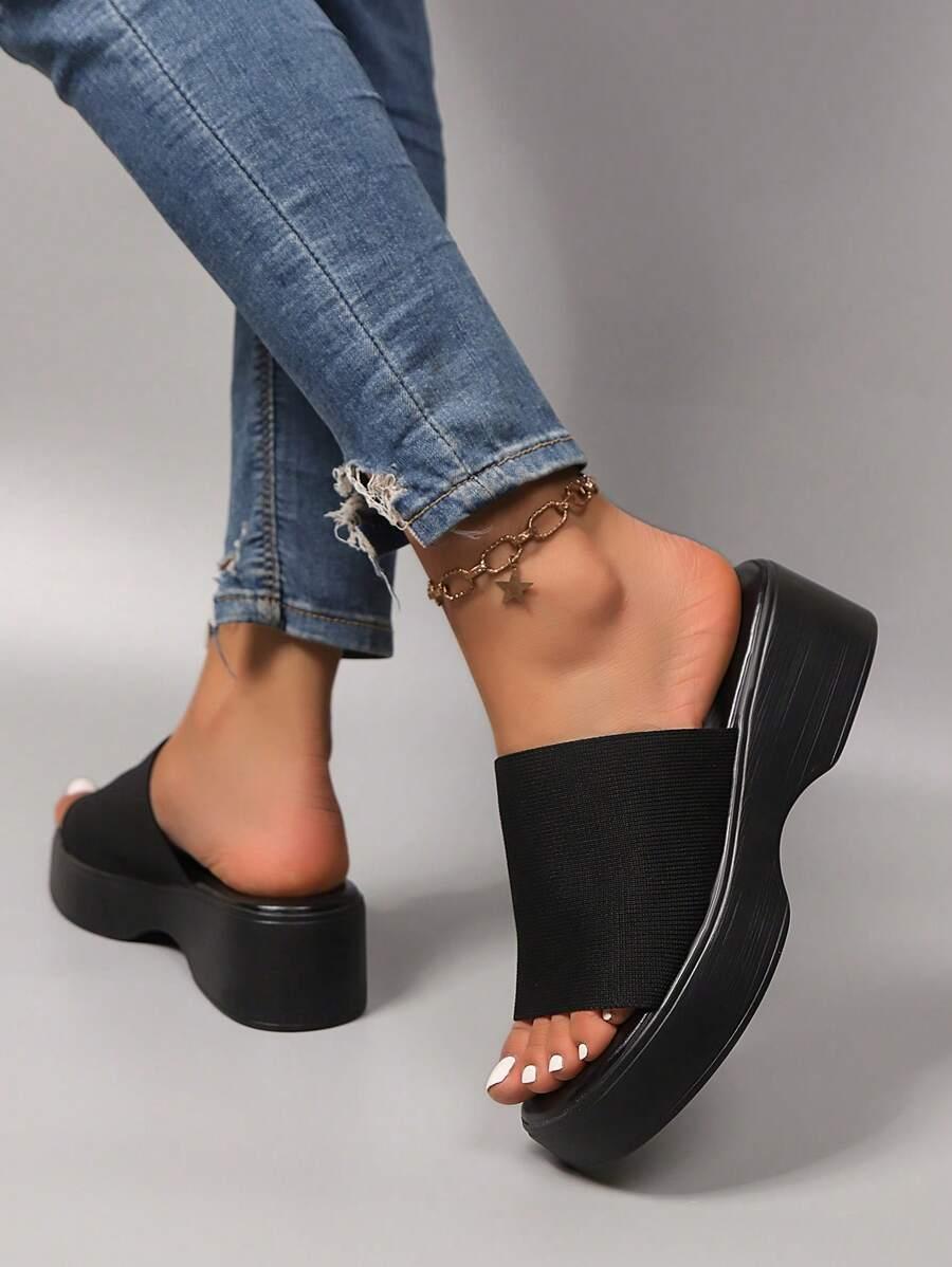 SHEIN CZARNE KLAPKI PLATFORMA S06__39