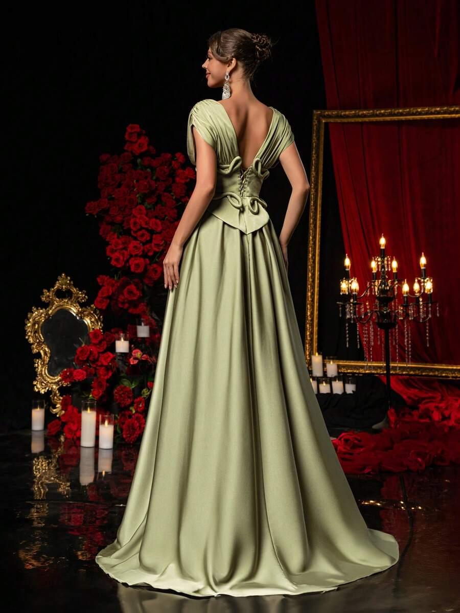SHEIN ZIELONA MAXI SUKIENKA S06__L