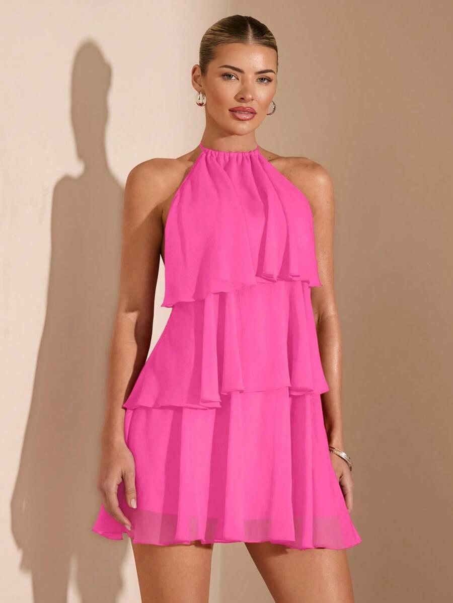 SHEIN RÓŻOWA MINI SUKIENKA S06__S