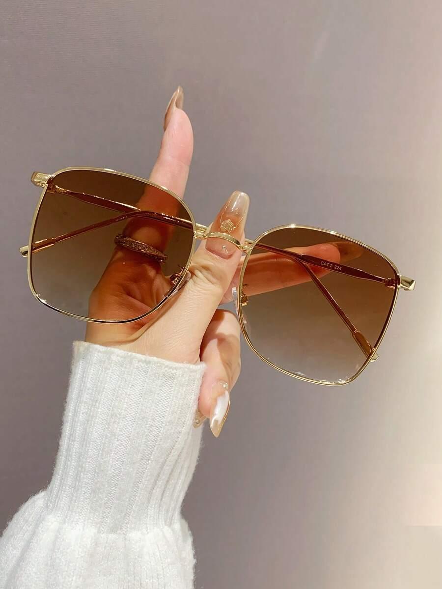 SHEIN ZŁOTE OKULARY PRZECIWSŁONECZNE S07