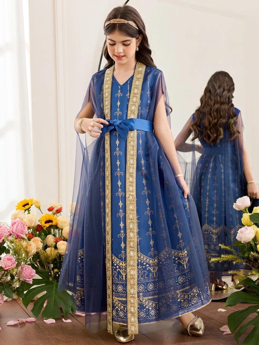 SHEIN GRANATOWA MAXI SUKIENKA S06__134/140