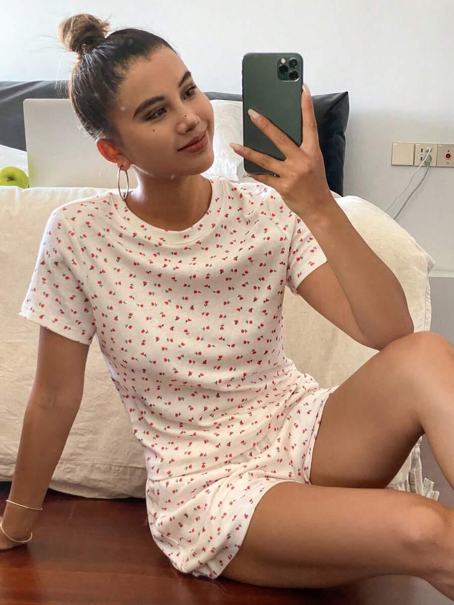 SHEIN BLUZKA SPODNIE KOMPLET PIŻAMA S06__M