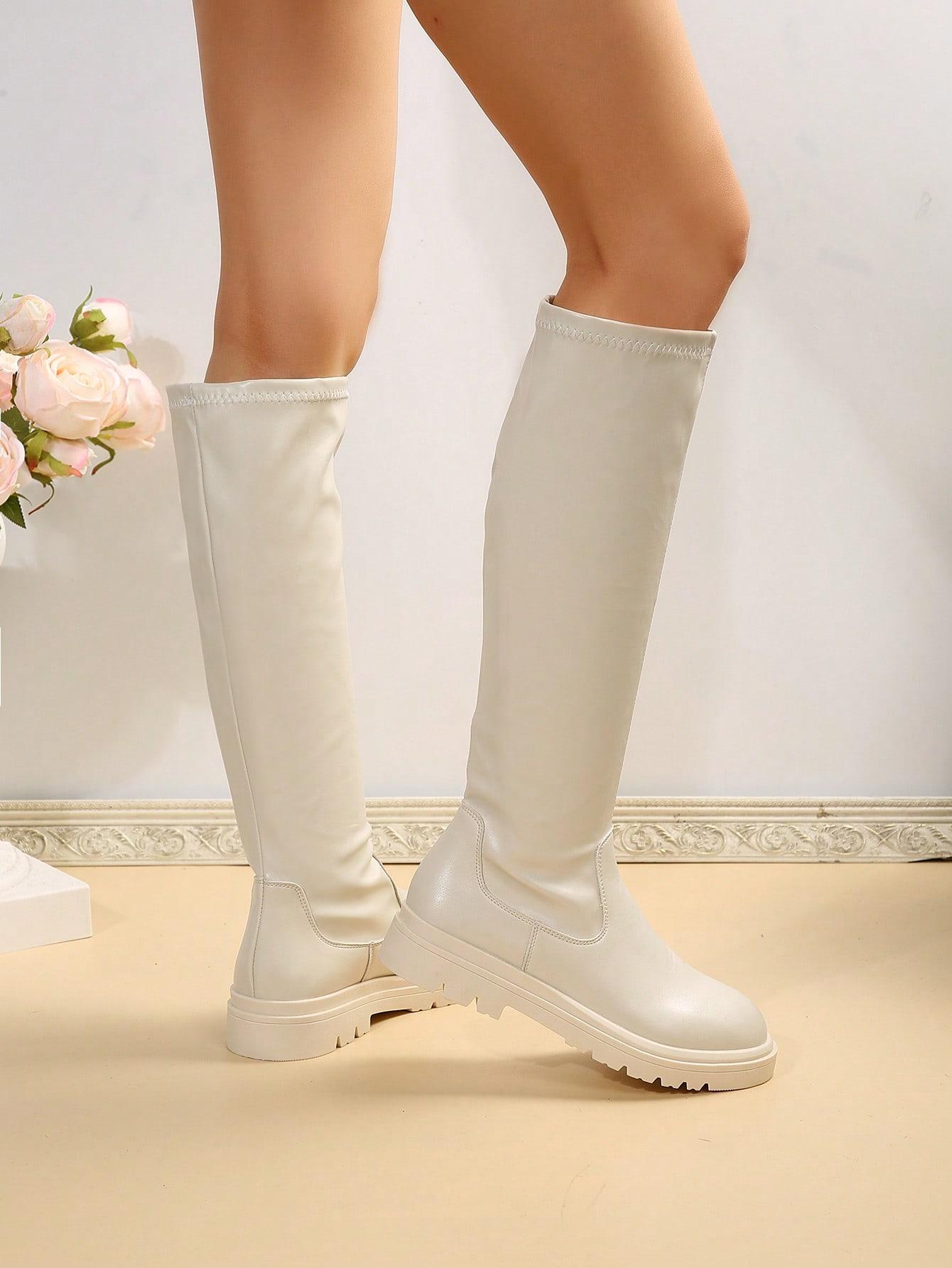 SHEIN BEŻOWE KOZAKI PŁASKA OBCAS W01__38