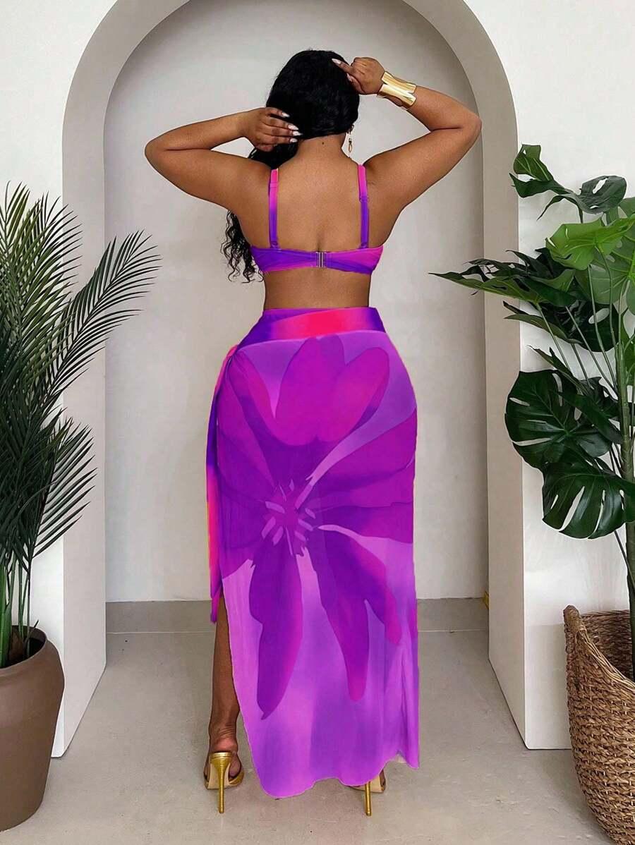 SLAYDIVA KOMPLET DWUCZĘŚCIOWY STRÓJ KĄPIELOWY WZÓR TIE DYE S09__48