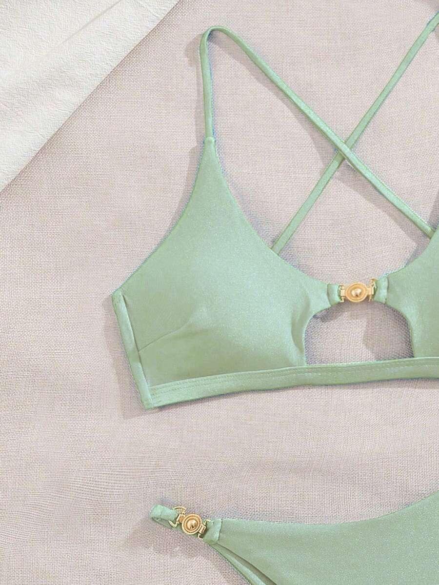 SHEIN DWUCZĘŚCIOWY STRÓJ KĄPIELOWY S09__L
