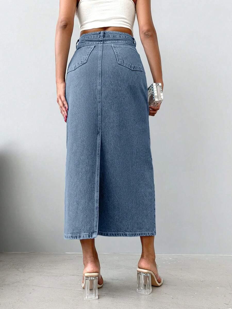 EURMUSE NIEBIESKA SPÓDNICA JEANS S06__M