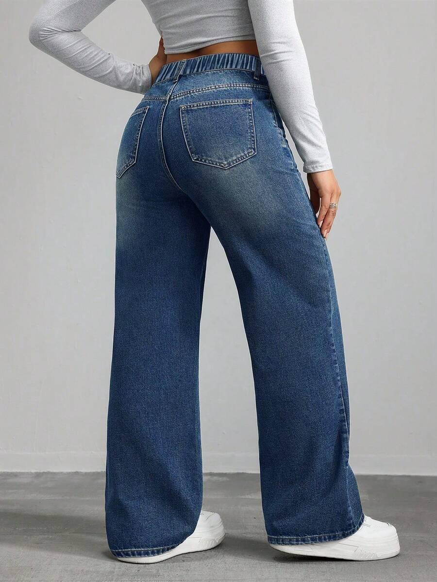 SHEIN NIEBIESKIE SPODNIE JEANS S06__56