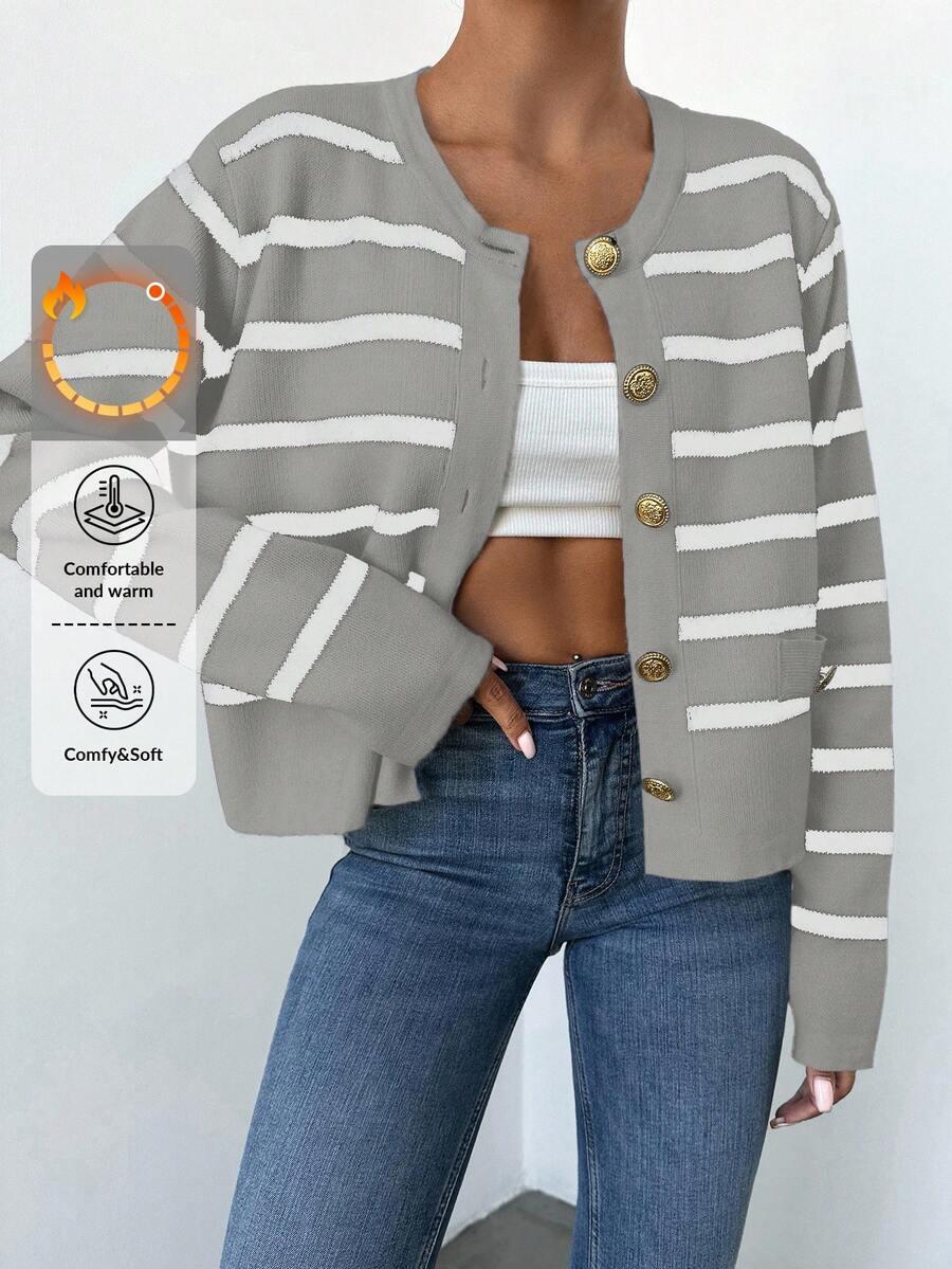 SHEIN SWETER PASKI GUZIKI S06__OS