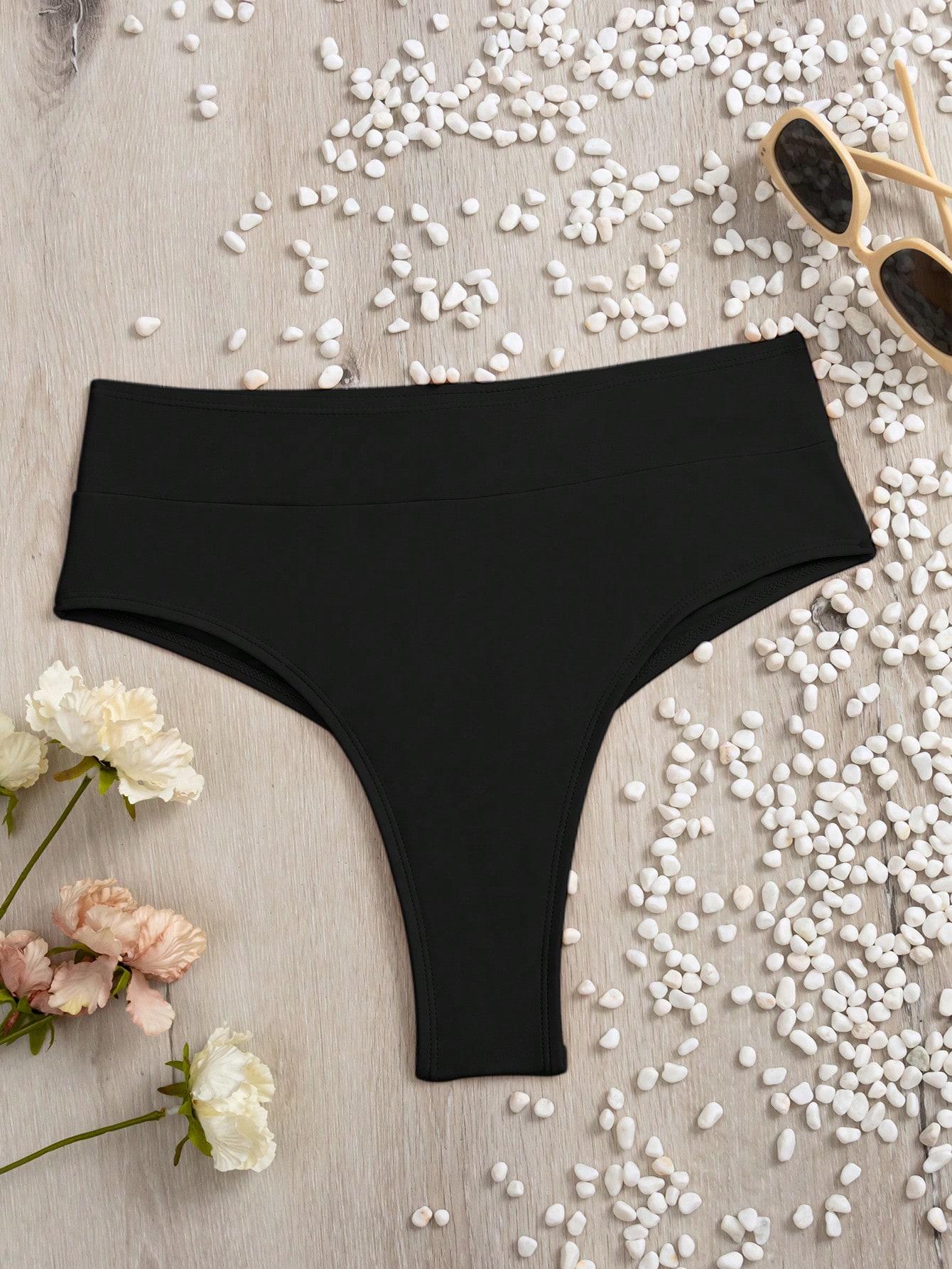 SWIM BASICS CZARNE STRINGI DÓŁ OD BIKINI S09__M