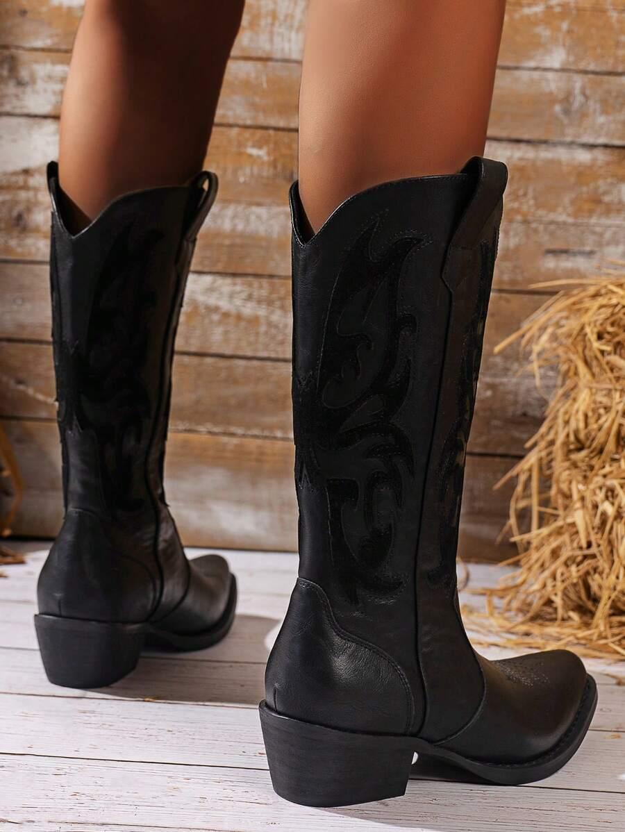 SHEIN CZARNE KOZAKI KOWBOJKI W01__41,5