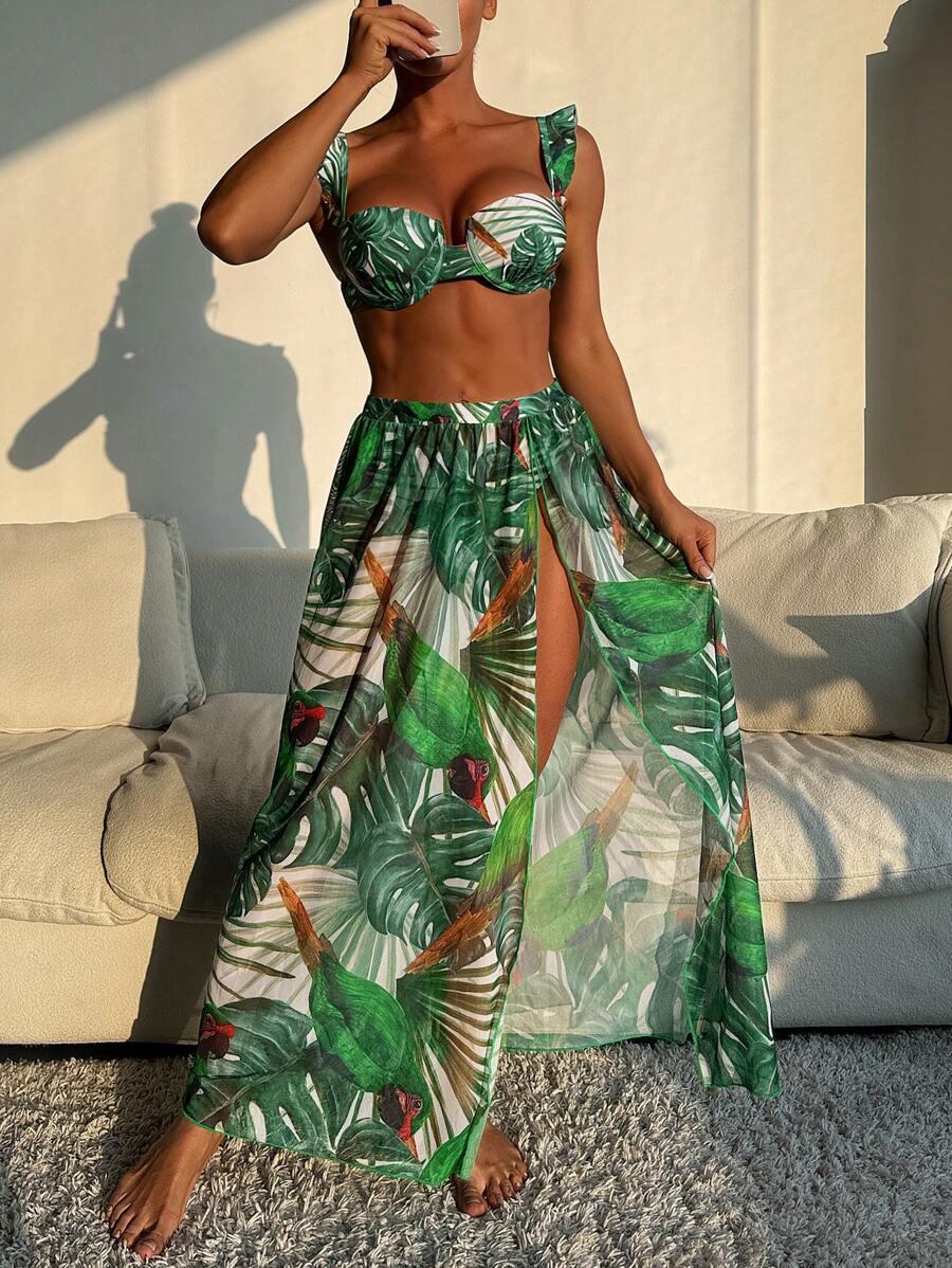 SHEIN DWUCZĘŚCIOWY STRÓJ KĄPIELOWY SARONG KOMPLET S09__XL