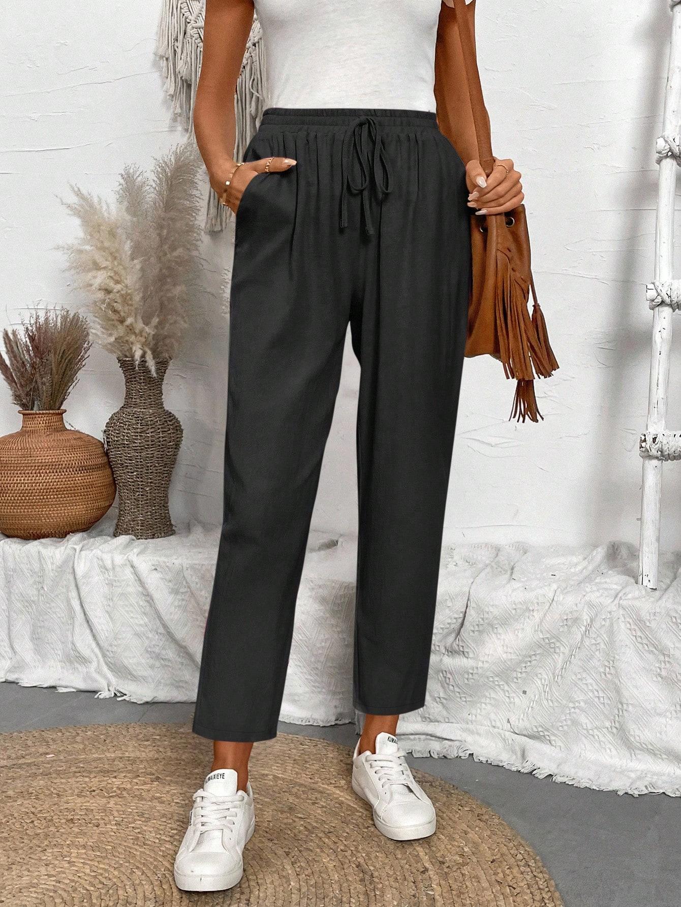 SHEIN CZARNE SPODNIE PROSTA NOGAWKA S06__XL
