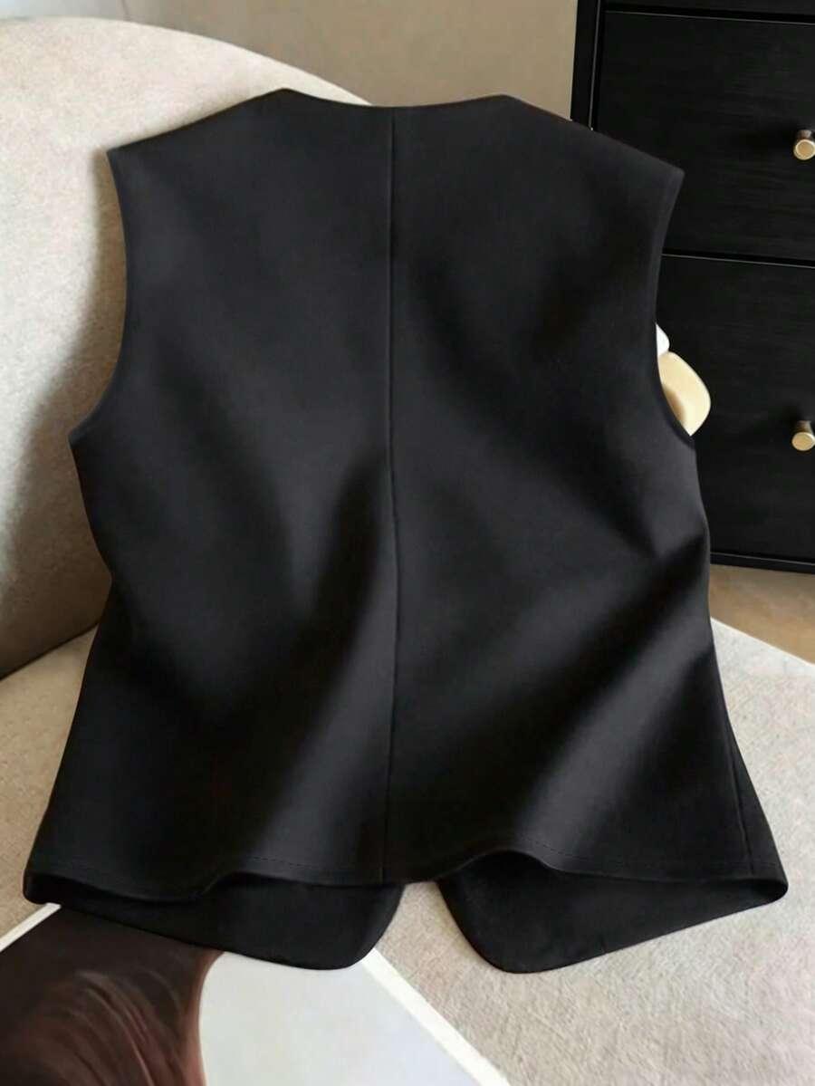 SHEIN CZARNA KAMIZELKA GUZIKI S06__158/164