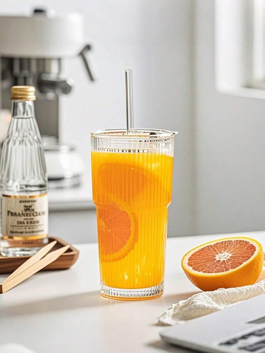 SHEIN SZKLANKA ZE SŁOMKĄ S07__400ML