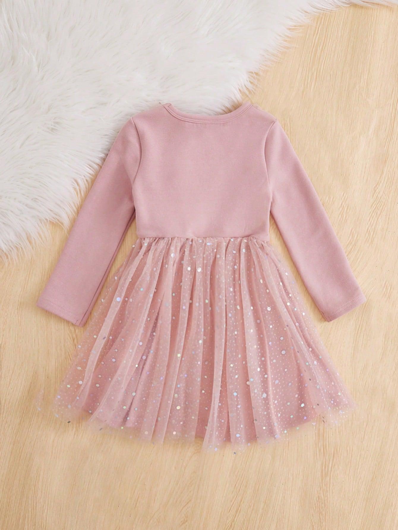 SHEIN RÓŻOWA SUKIENKA TIUL S06__104-110