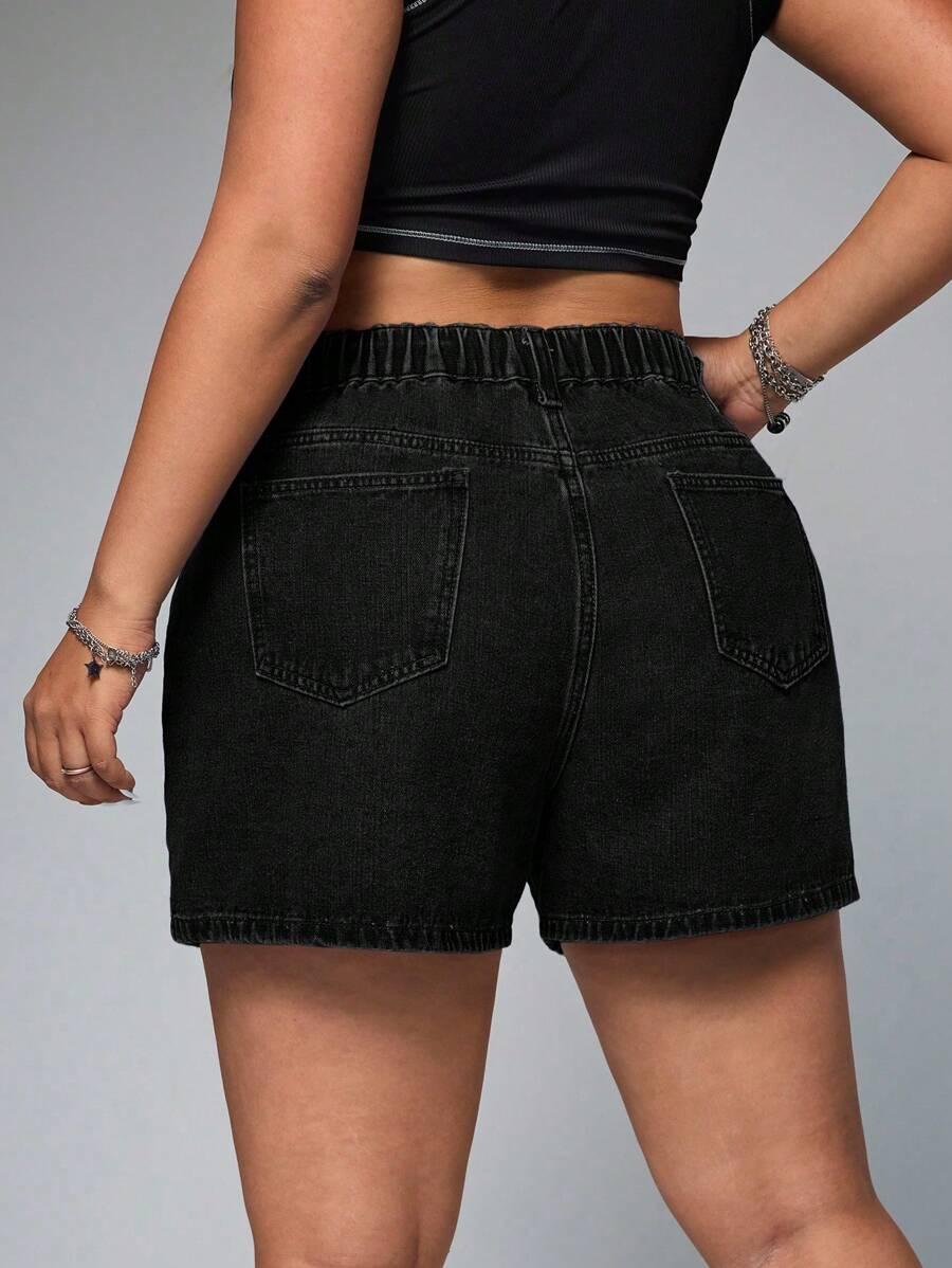 SHEIN CZARNE SPODENKI JEANS S06__46