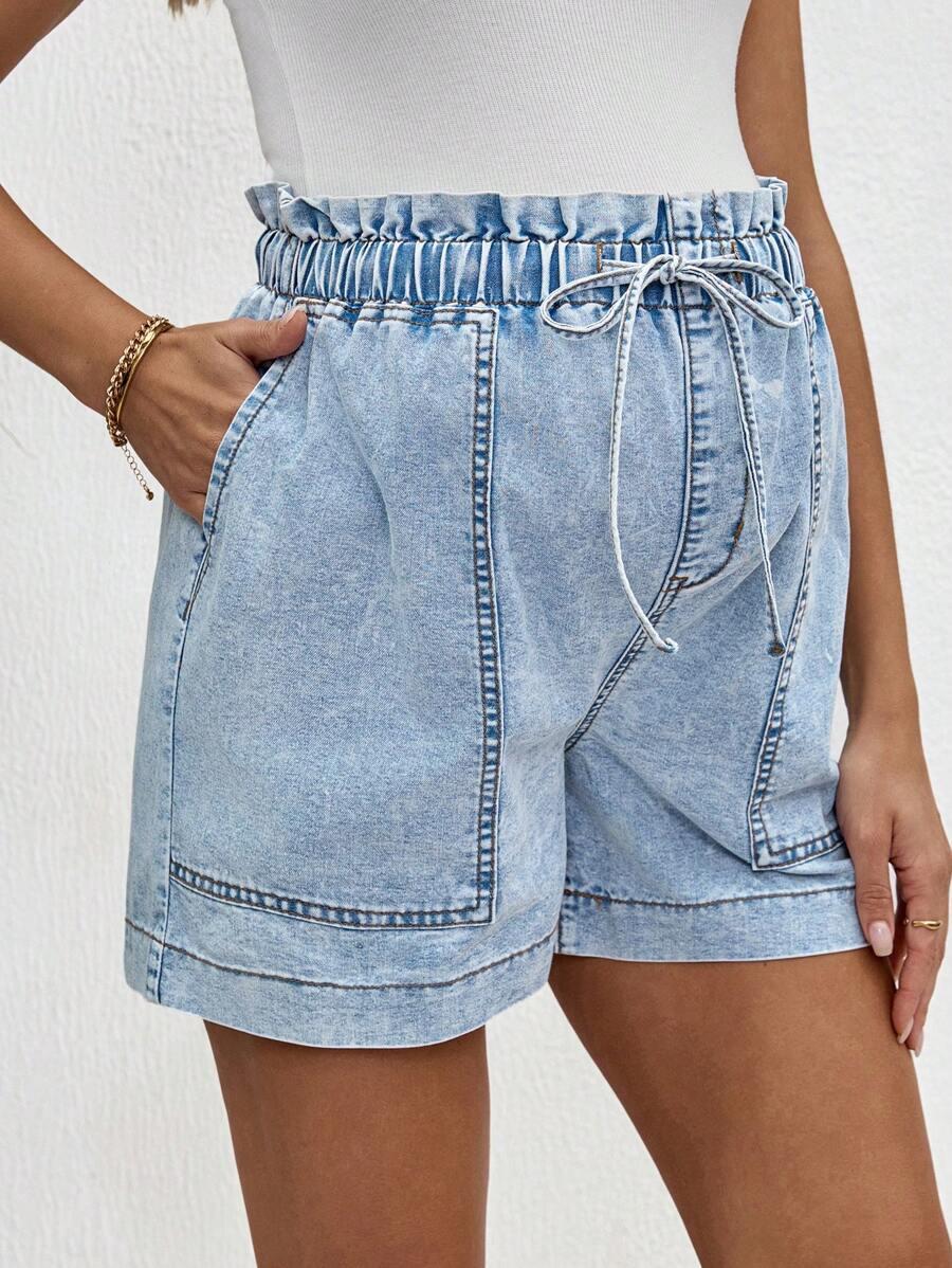 SHEIN CIĄŻOWE JEANSOWE SPODENKI S06__M