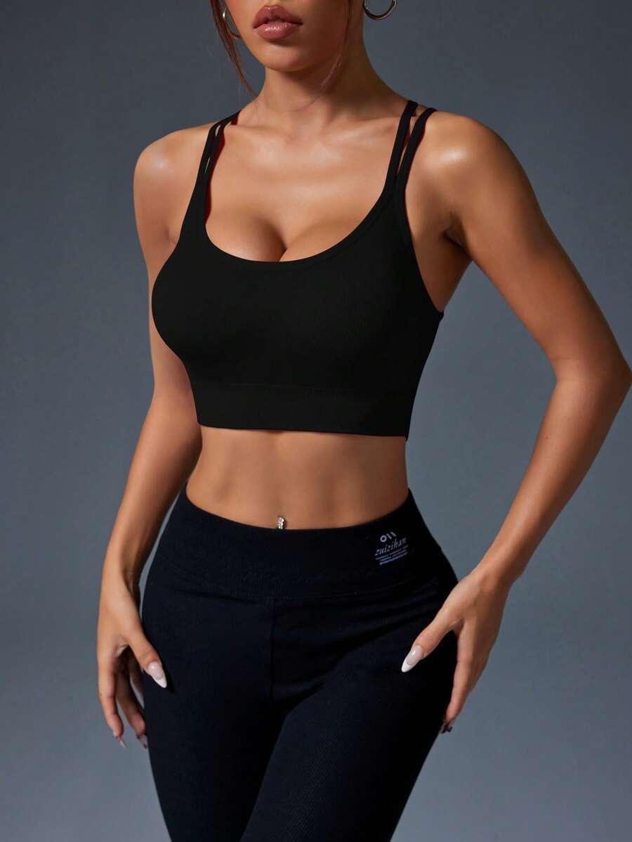 SHEIN CZARNY BIUSTONOSZ SPORTOWY S06__M
