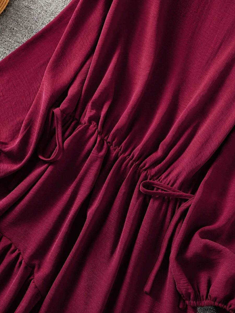 SHEIN BURGUNDOWA MAXI SUKIENKA S06__XL