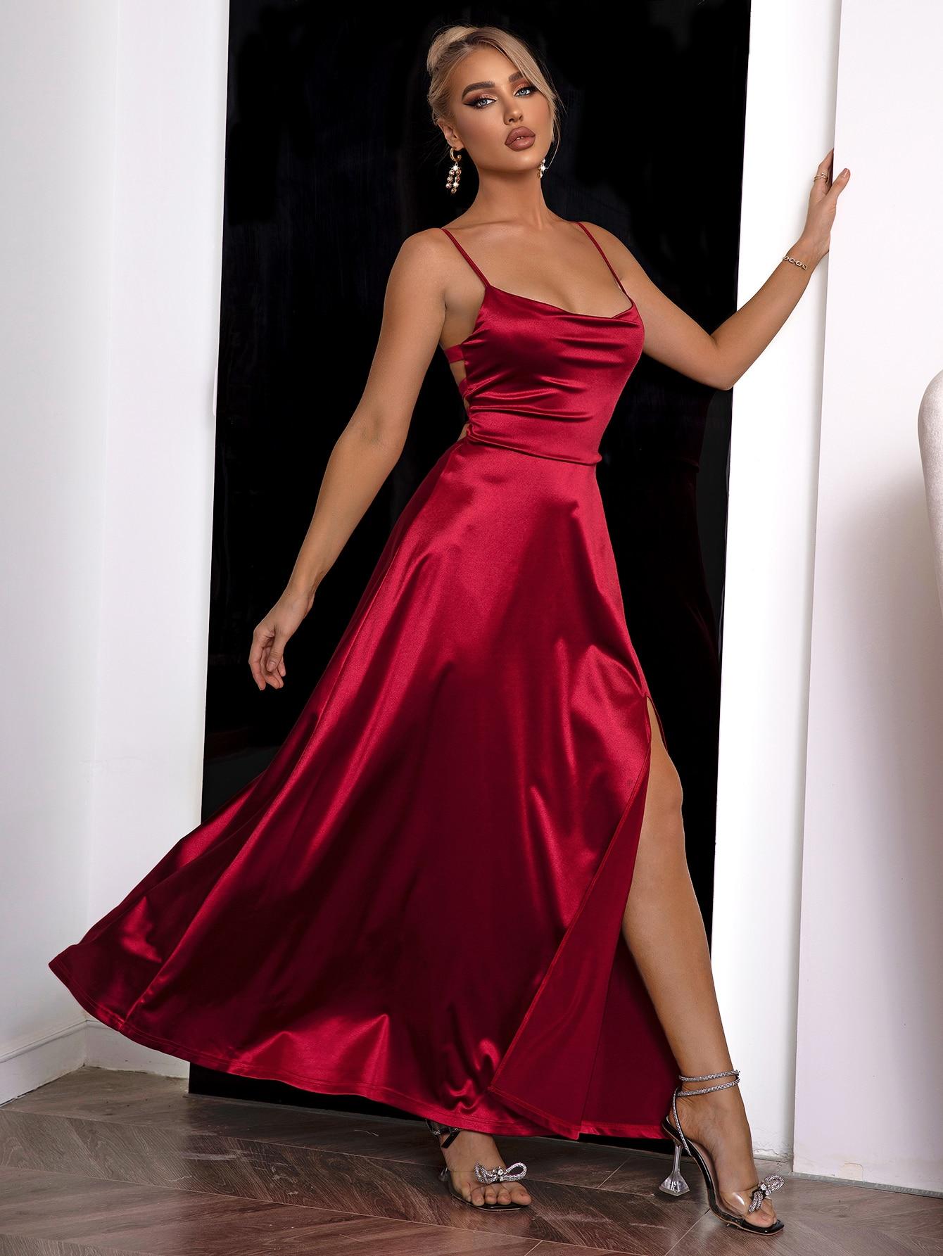 SHEIN CZERWONA MAXI SUKIENKA S06__M
