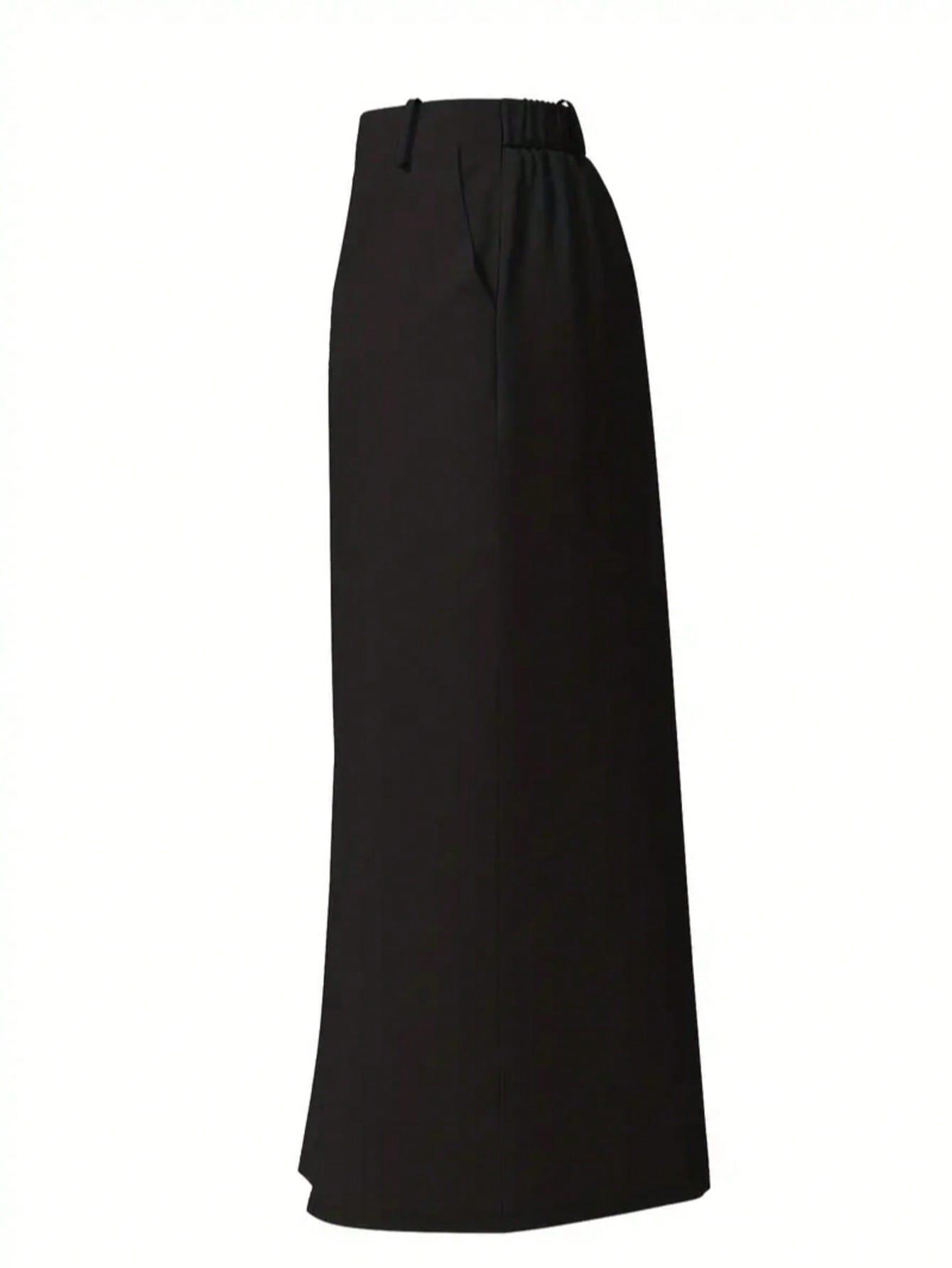 SHEIN CZARNA MAXI SPÓDNICA S06__48