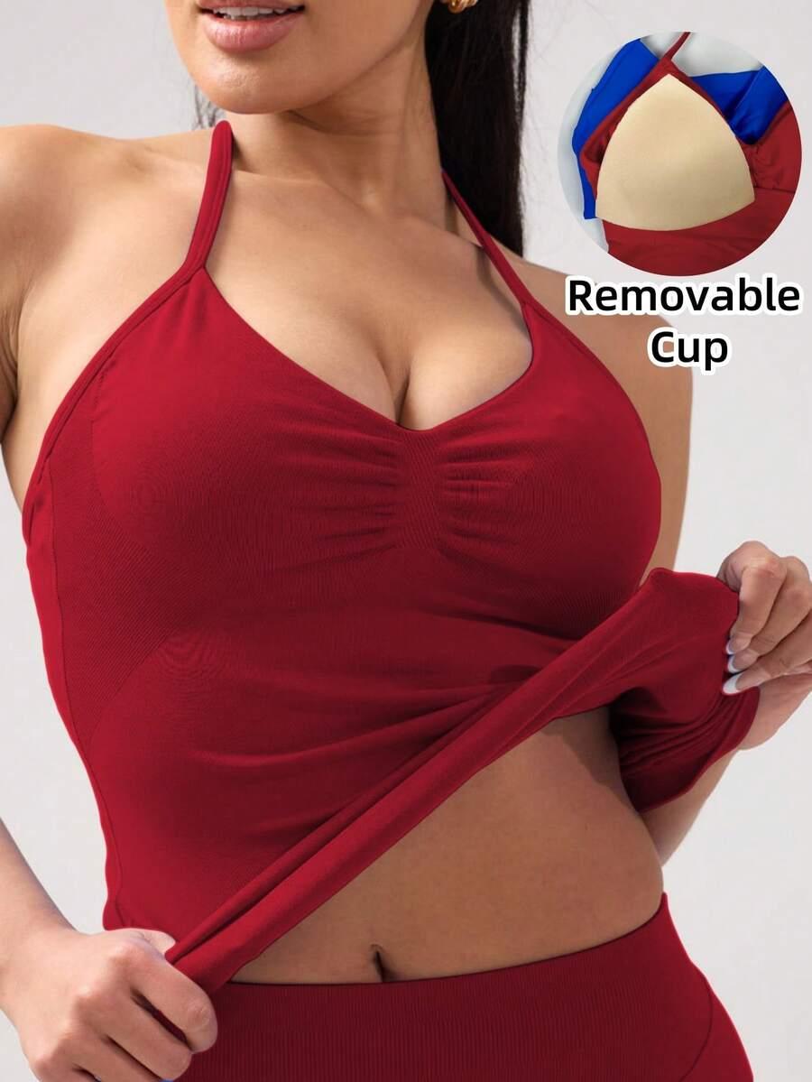 SHEIN CZERWONY TOP SPORTOWY S06__L