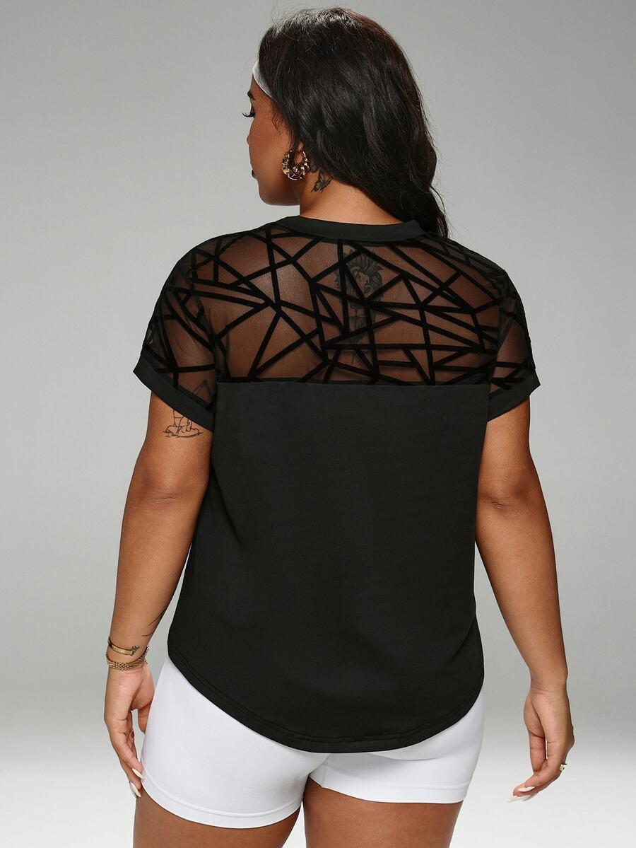 SHEIN CZARNA BLUZKA SIATECZKA S06__XXL
