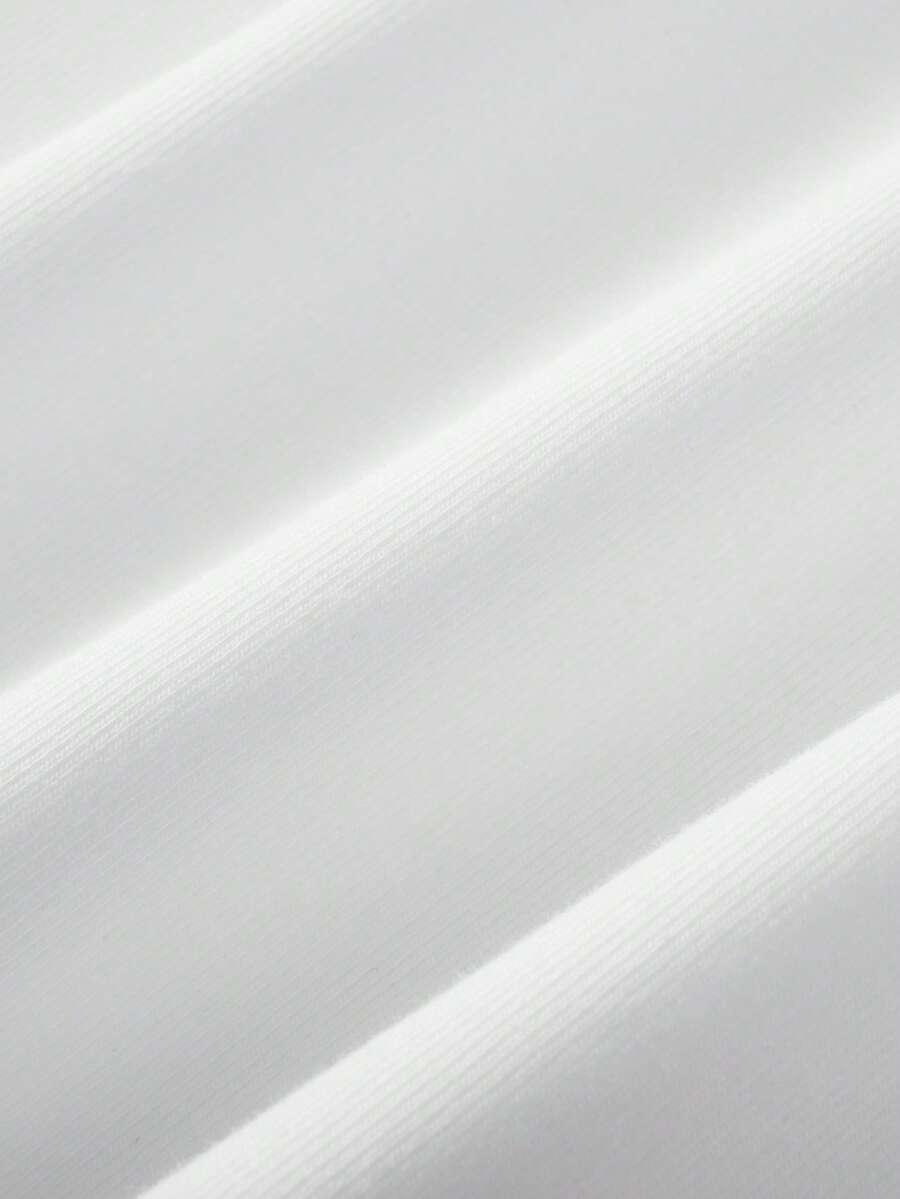 SHEIN BIAŁY TOP KRÓTKI RĘKAW NADRUK OCZY PK01__M
