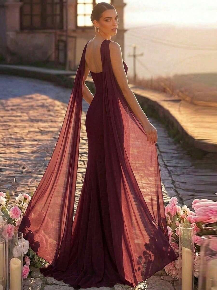 GLAMRAE BORDOWA MAXI SUKIENKA S09__M