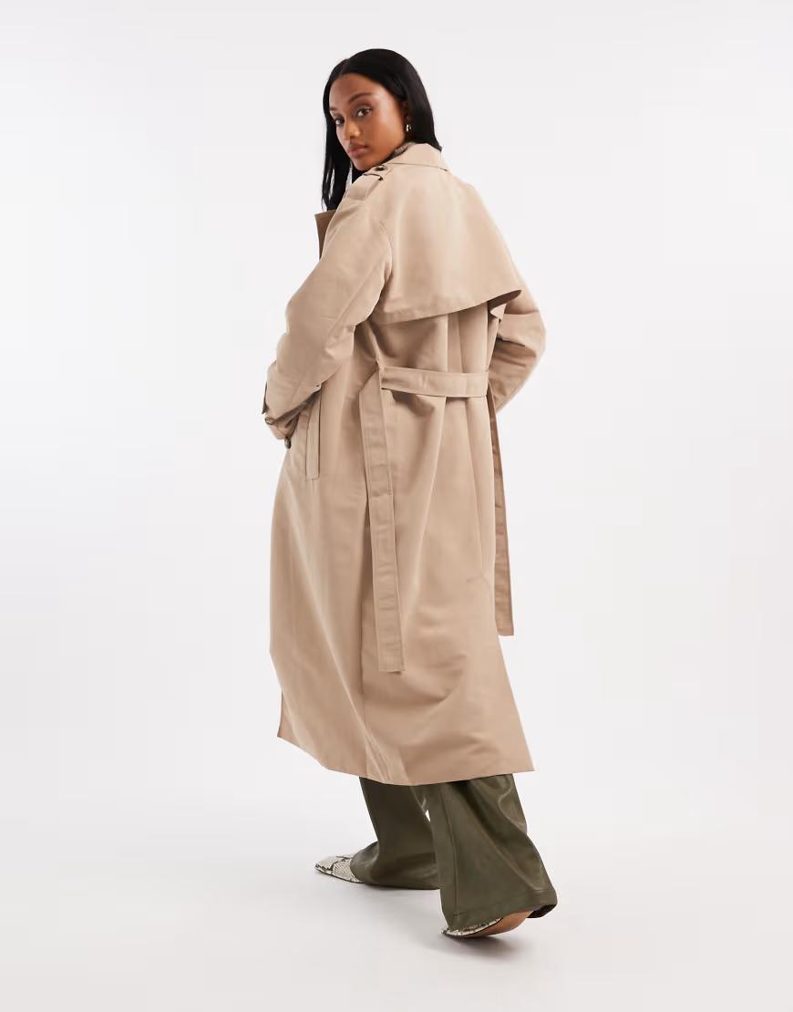 VERO MODA BEŻOWY PŁASZCZ TRENCZ DWURZĘDOWY GUZIKI W01__XXS
