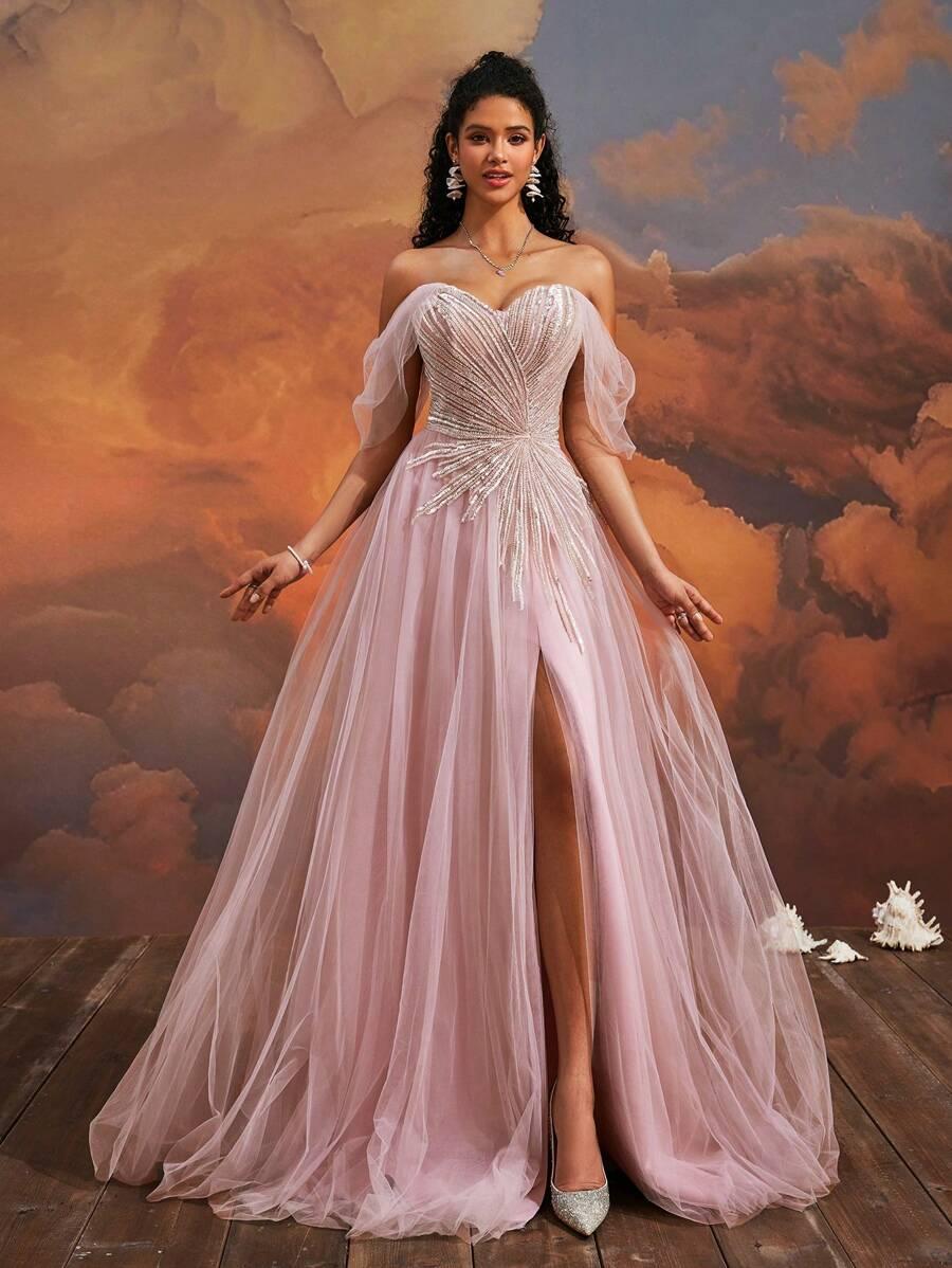 VIPGIRL RÓŻOWA MAXI SUKIENKA S06__XXL