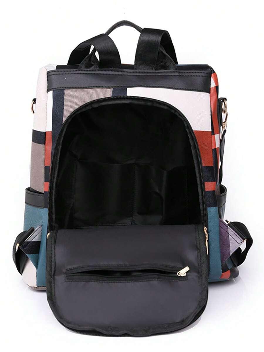 SHEIN PLECAK WZÓR KRATKA S07__34X32CM