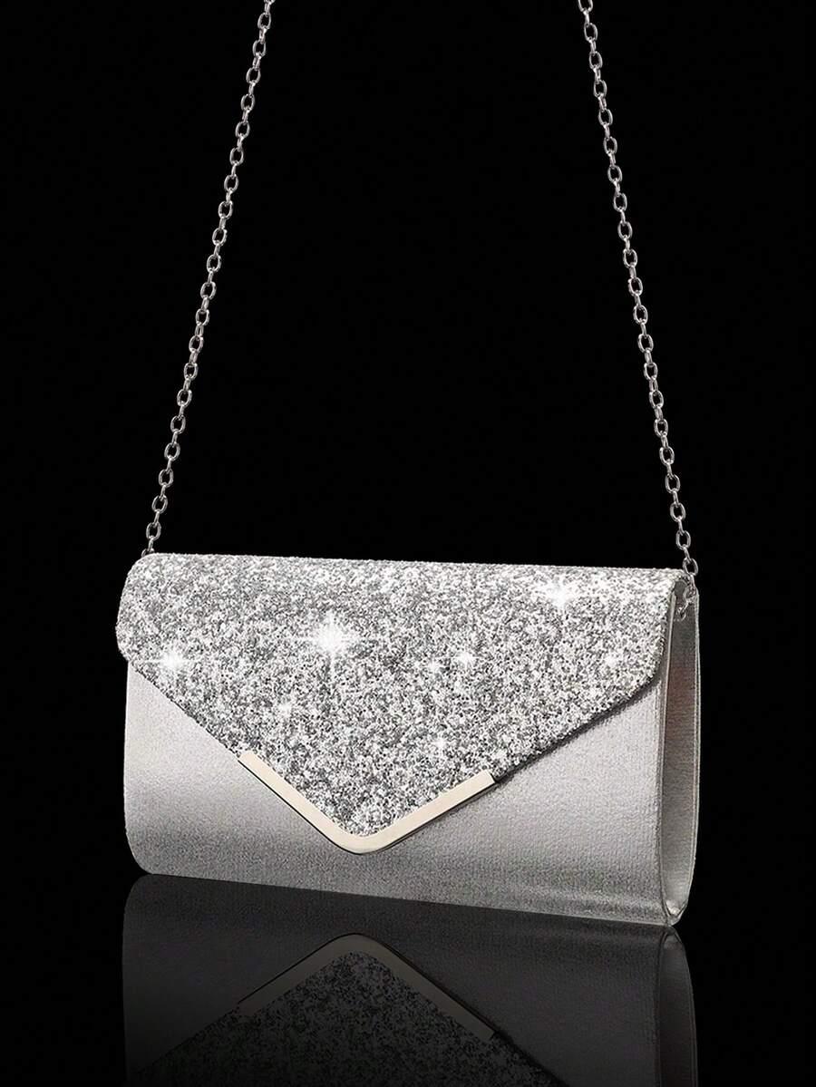 SHEIN SREBRNA TOREBKA KOPERTÓWKA S07__13X24CM