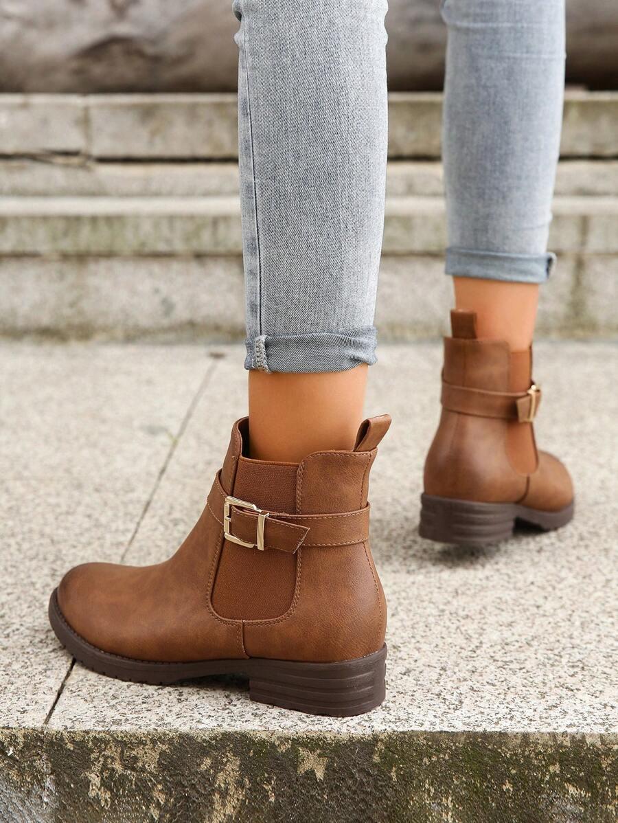 SHEIN BRĄZOWE BOTKI SPRZĄCZKA W01__40